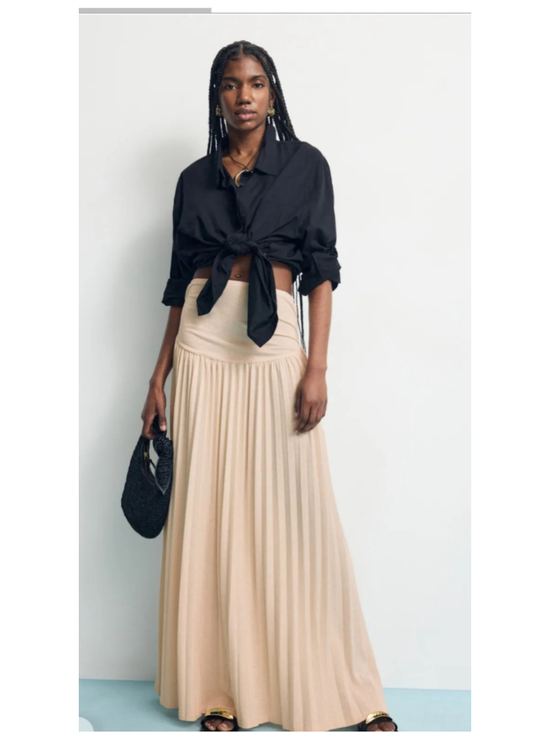 Lioness Dresses & Skirts - Anthropologie Lioness Pleated Maxi Skirt Cream Ivory Size medium